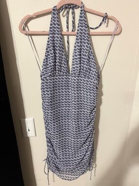 Cotton Candy Lavender and White Geometric Halter Dress